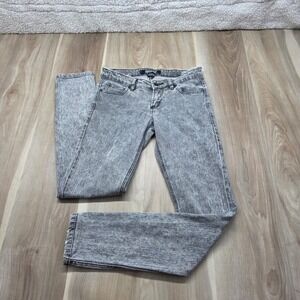 Lip Service Skinny Jeans Gray Acid Wash Punk Goth Low Rise Denim Size 5 Womens